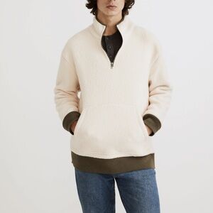Madewell (Re)sourced Sherpa Half-Zip Sweatshirt